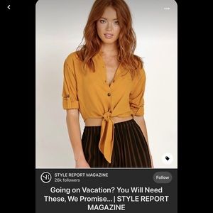 Faithful The Brand Beau Rivage Top in plain butterscotch Size 4 NWT